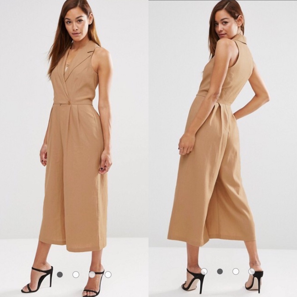 ASOS Sleeveless Jumpsuit In Linen